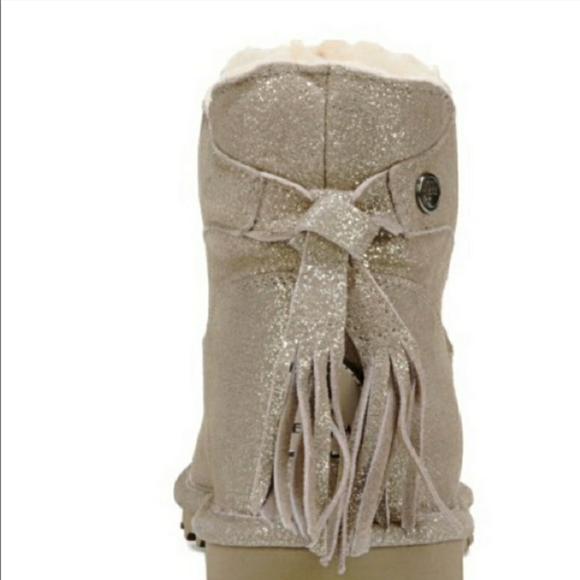 NEW GIRLS GOLD GLITTER BEARPAWS (SIZE 4) - Picture 3 of 4